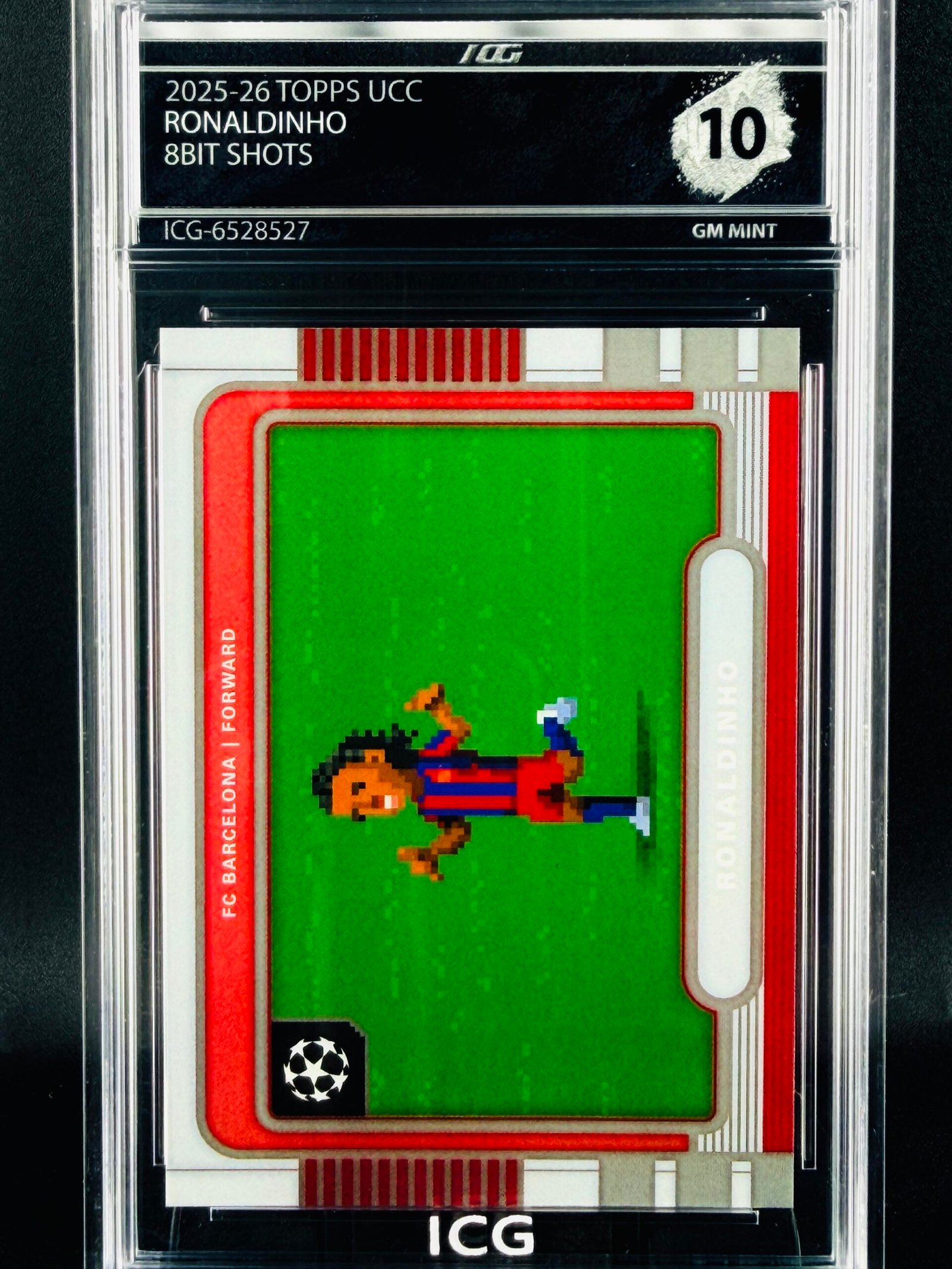 Otra vista de Cromo Ronaldinho TOPPS 8bit shots GEM MINT 10 · Inception Card Grading · ICG · Sports Cards · TCG