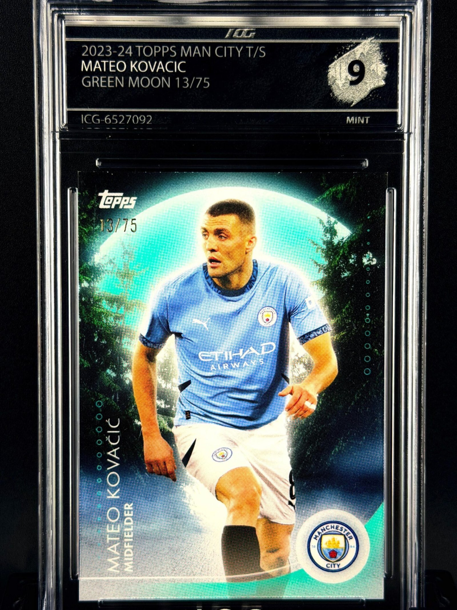 Fotografía de Cromo Mateo Kovacic /75 Topps Manchester City MINT 9 · Inception Card Grading · ICG · Sports Cards · TCG
