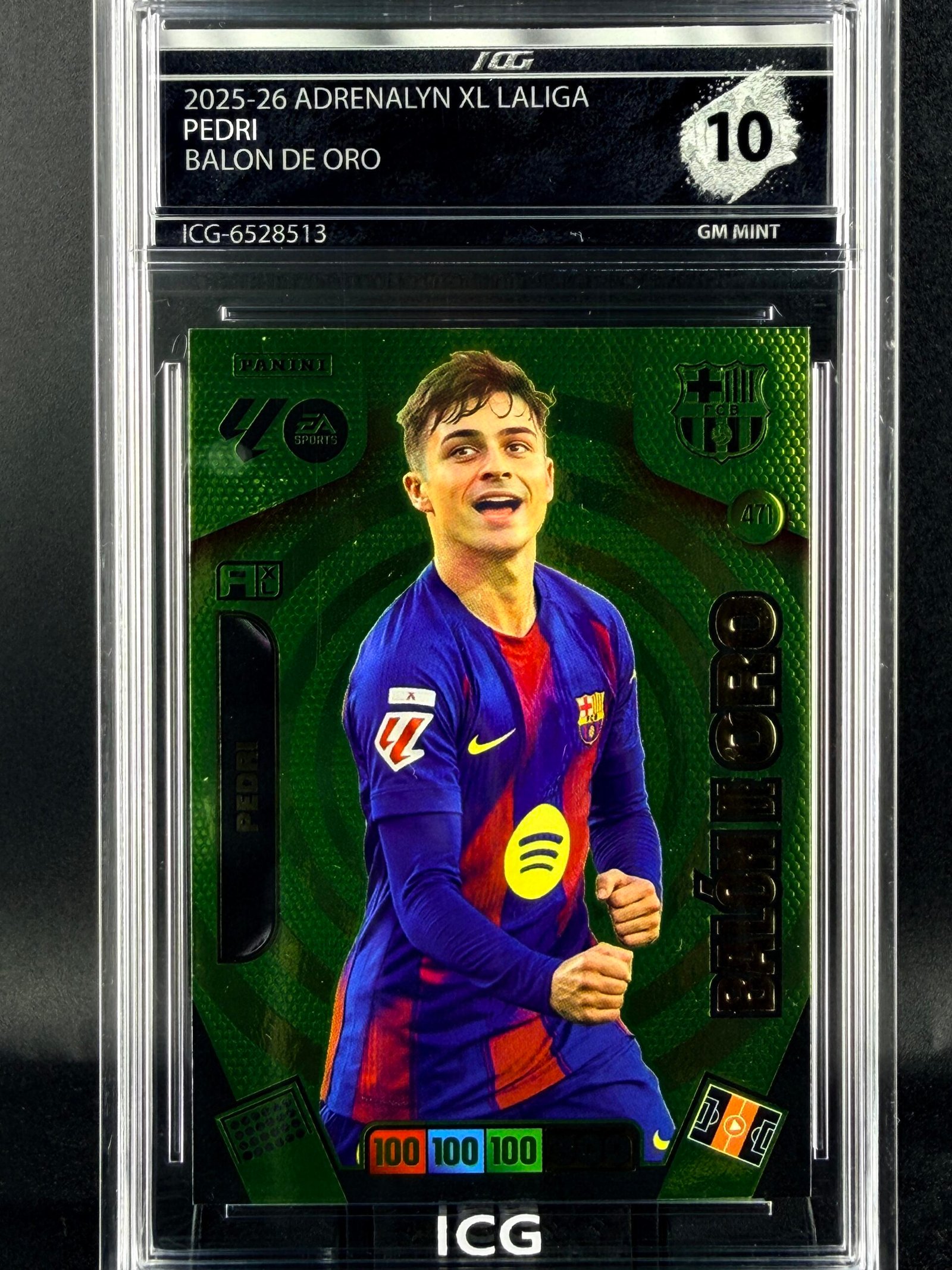 Otra vista de Cromo Pedri Balon De Oro GEM MINT 10 · Inception Card Grading · ICG · Sports Cards · TCG