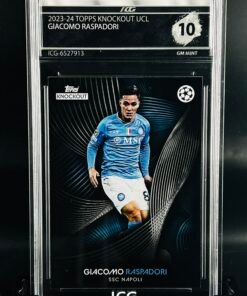 Fotografía de Cromo de fútbol Giacomo Raspadori Topps Knockout · GEM MINT 10 · Inception Card Grading · ICG · Sports Cards · TCG