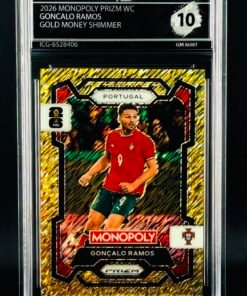 Otra vista de Cromo Gonçalo Ramos Panini Monopoly Gold Big Money Shimmer GEM MINT 10 · Inception Card Grading · ICG · Sports Cards · TCG