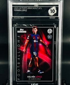 Fotografía de Cromo de fútbol Fermin Lopez Topps Knockout · Football DNA · GM MINT 10· Inception Card Grading · ICG · Sports Cards · TCG