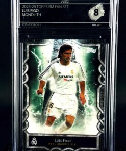 Otra vista de Cromo Figo Topps Real Madrid Team Set Monolith Near MINT 8 · Inception Card Grading · ICG · Sports Cards · TCG