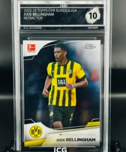 Otra vista de Cromo de fútbol Jude Bellingham Refractor Topps ICG GM MINT 10