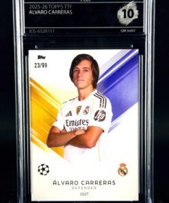 Otra vista de Cromo Álvaro Carreras /99 Topps TTF GEM MINT 10 · Inception Card Grading · ICG · Sports Cards · TCG