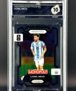 Otra vista de Cromo Lionel Messi Panini Fifa World Cup Monopoly GEM MINT 10 · Inception Card Grading · ICG · Sports Cards · TCG