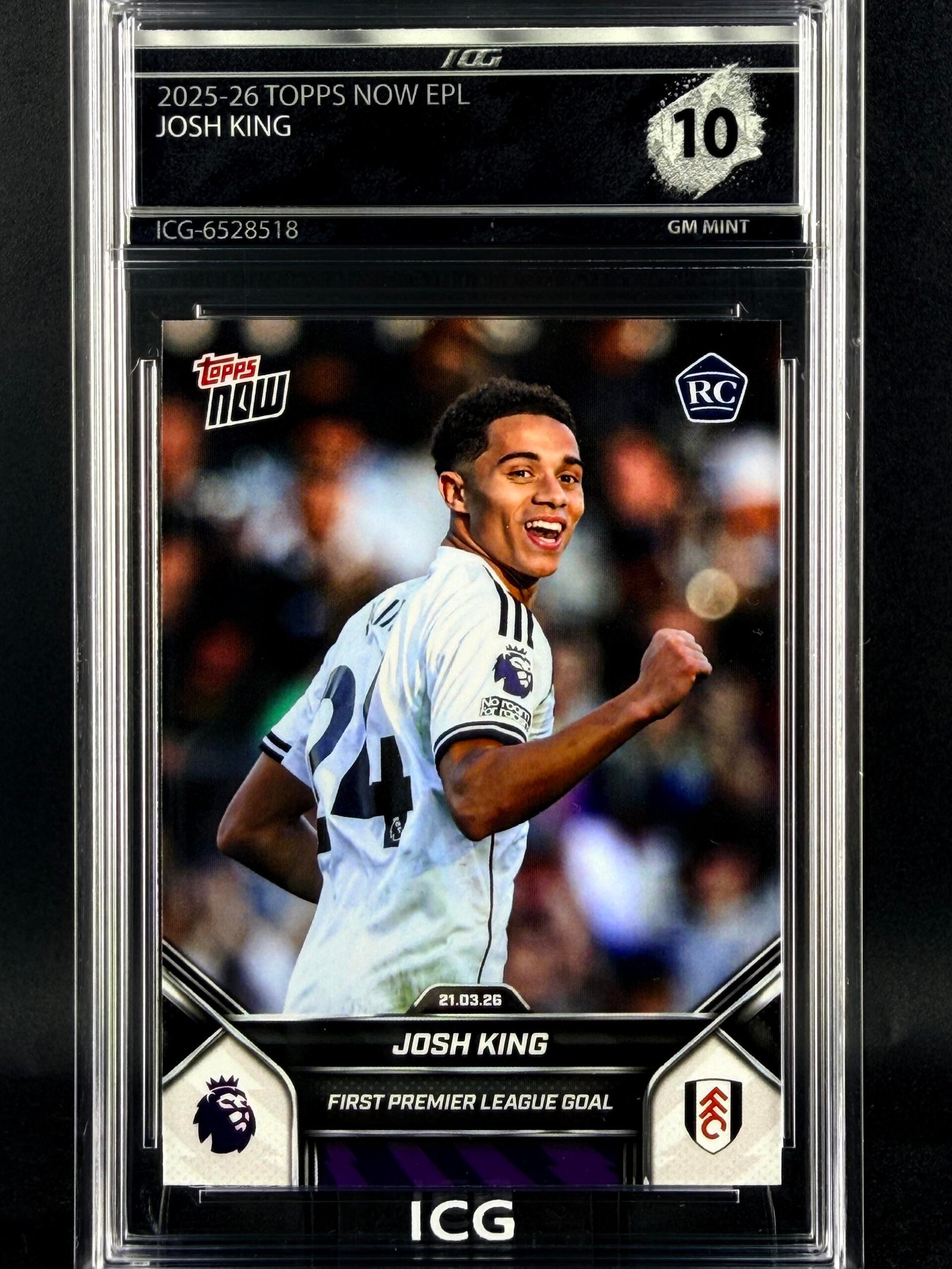 Otra vista de Cromo Josh King GEM MINT 10 · Inception Card Grading · ICG · Sports Cards · TCG