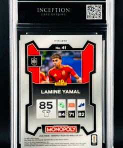 Otra vista de Cromo Lamine Yamal Four Corners Green Wave PRIZM Panini Fifa World Cup Monopoly GEM MINT 9 · Inception Card Grading · ICG · Sports Cards · TCG