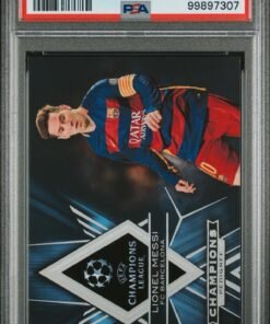 Fotografía de Cromo de fútbol LIONEL MESSI 2015 TOPPS UEFA CHAMPIONS LEAGUE PSA 8