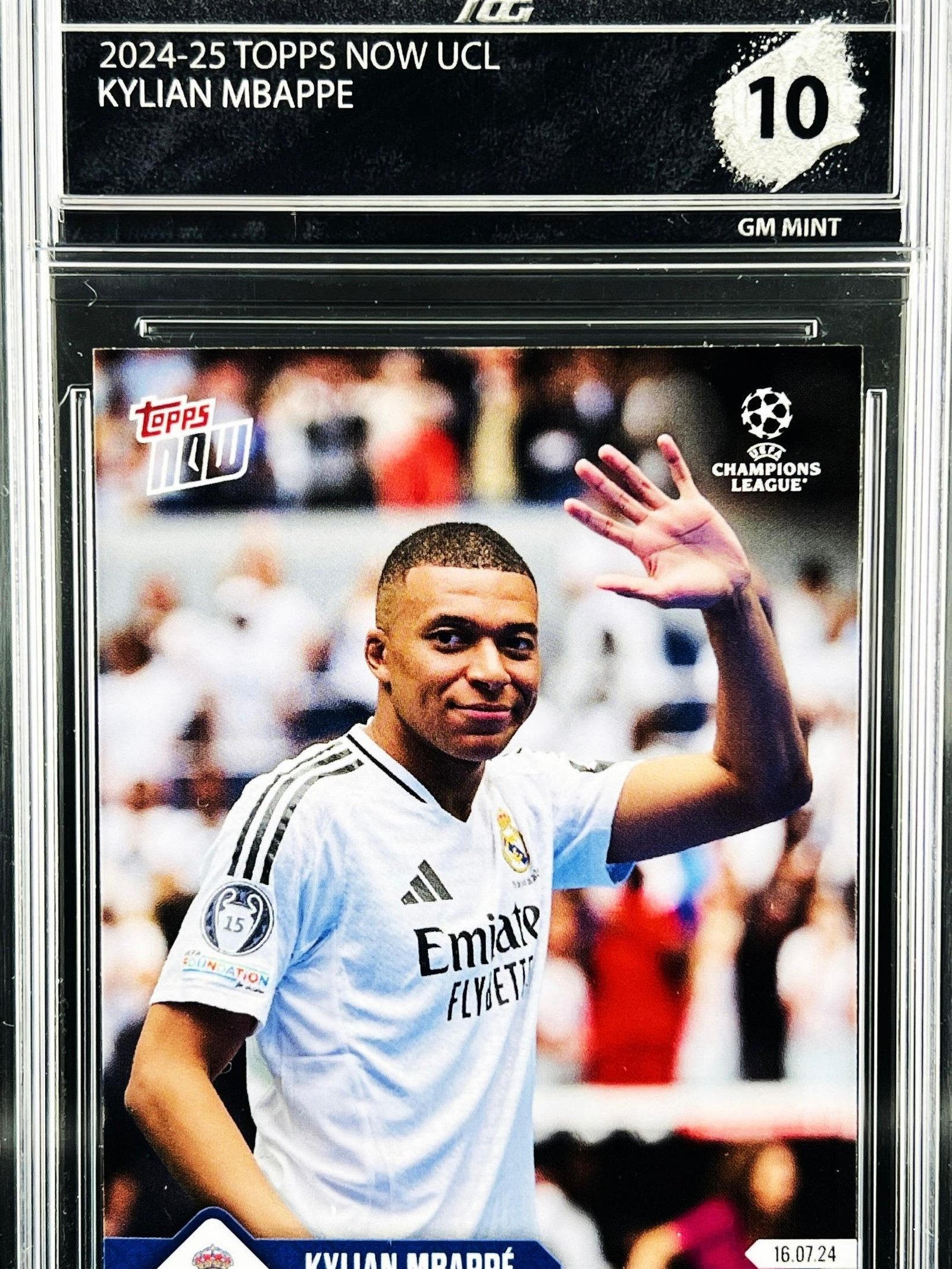 Fotografía de Cromo Kylian Mbappe TOPPS NOW UCL GEM MINT 10 · Inception Card Grading · ICG · Sports Cards · TCG