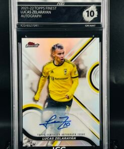 Otra vista de Cromo de fútbol Lucas Zelarayan Autograph · Topps Finest · GM MINT 10 · Inception Card Grading · ICG · Sports Cards · TCG