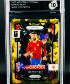 Otra vista de Cromo Gerard Piqué Panini Monopoly Gold cracked ice GEM MINT 10 · Inception Card Grading · ICG · Sports Cards · TCG