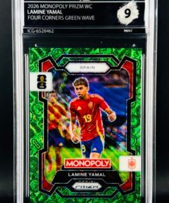 Fotografía de Cromo Lamine Yamal Four Corners Green Wave PRIZM Panini Fifa World Cup Monopoly GEM MINT 9 · Inception Card Grading · ICG · Sports Cards · TCG
