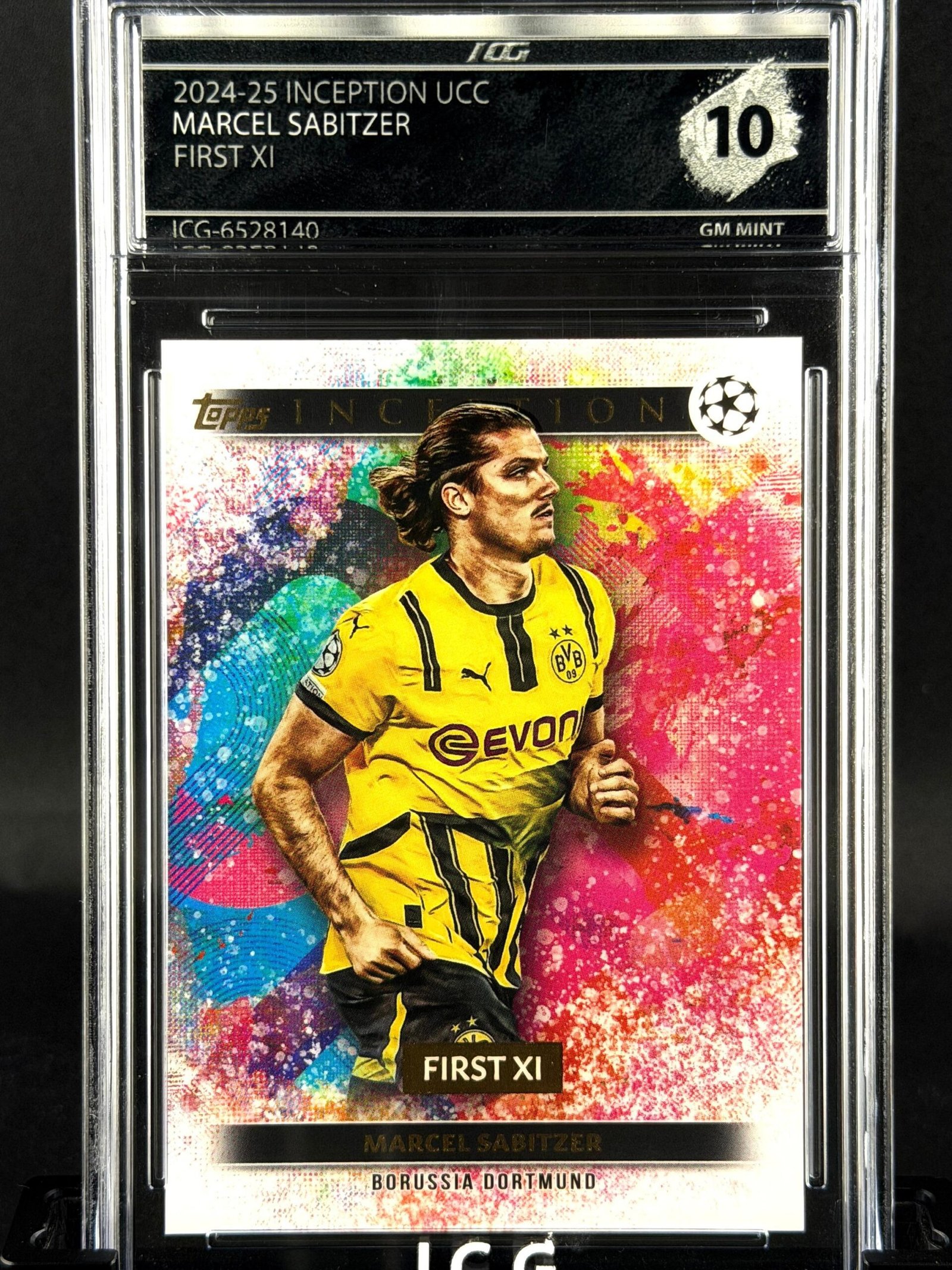 Otra vista de Cromo Marcel Sabitzer Topps Inception GEM MINT 10 · Inception Card Grading · ICG · Sports Cards · TCG