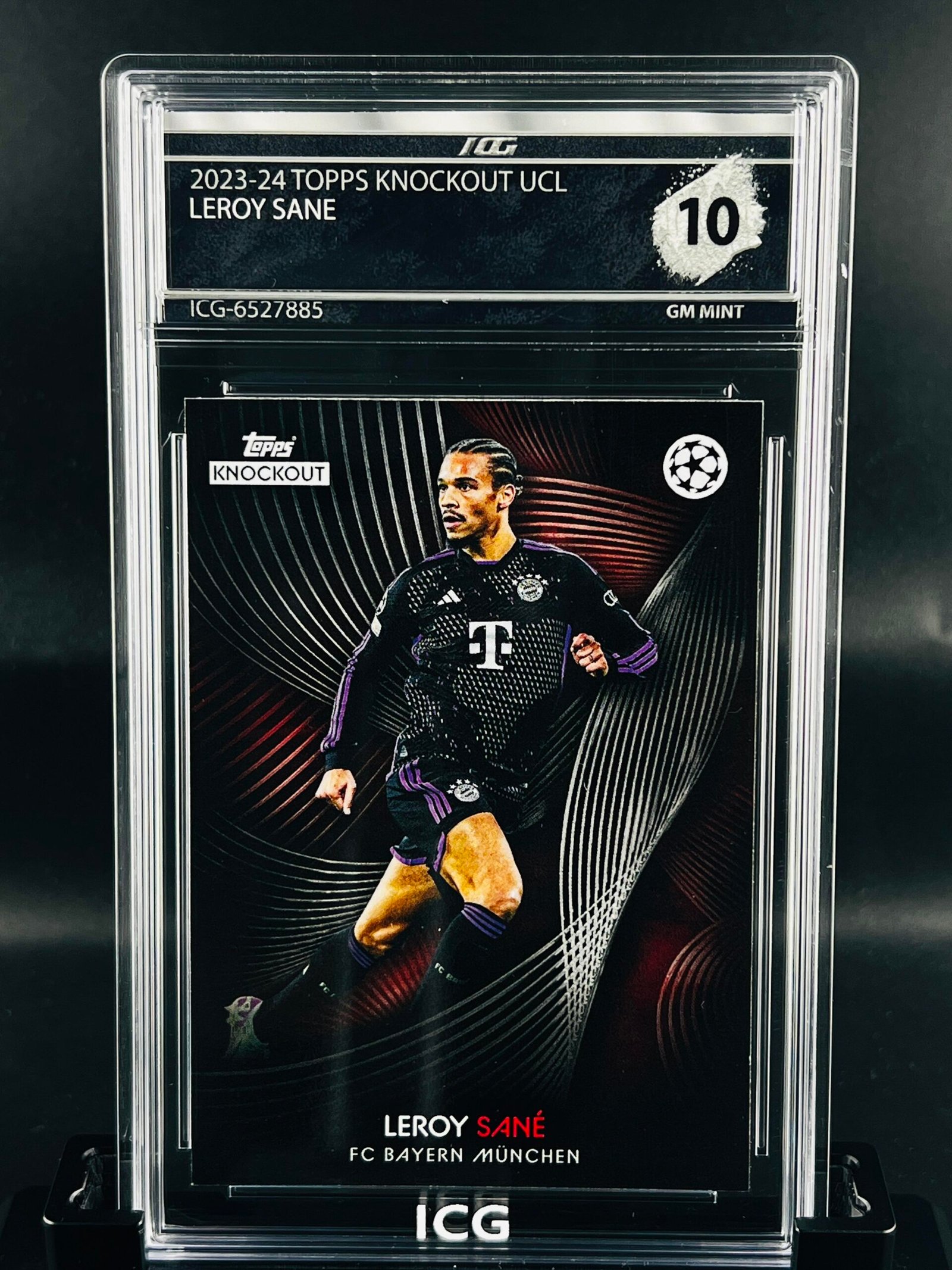 Otra vista de Cromo de fútbol Leroy Sane Topps Knockout · GM MINT 10· Inception Card Grading · ICG · Sports Cards · TCG