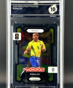 Otra vista de Cromo Ronaldo Nazario Panini Fifa World Cup Monopoly GEM MINT 10 · Inception Card Grading · ICG · Sports Cards · TCG
