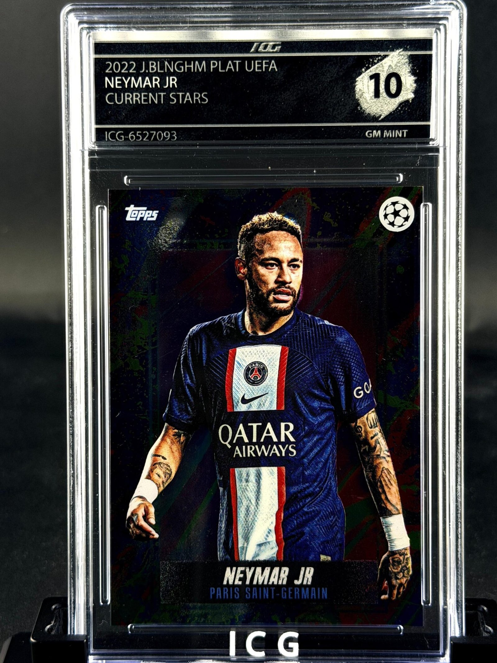 Fotografía de Cromo Neymar JR Topps GEM MINT 10 · Inception Card Grading · ICG · Sports Cards · TCG