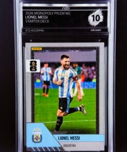 Fotografía de Cromo Lionel Messi Panini Fifa World Cup Monopoly Starter Deck GEM MINT 10 · Inception Card Grading · ICG · Sports Cards · TCG