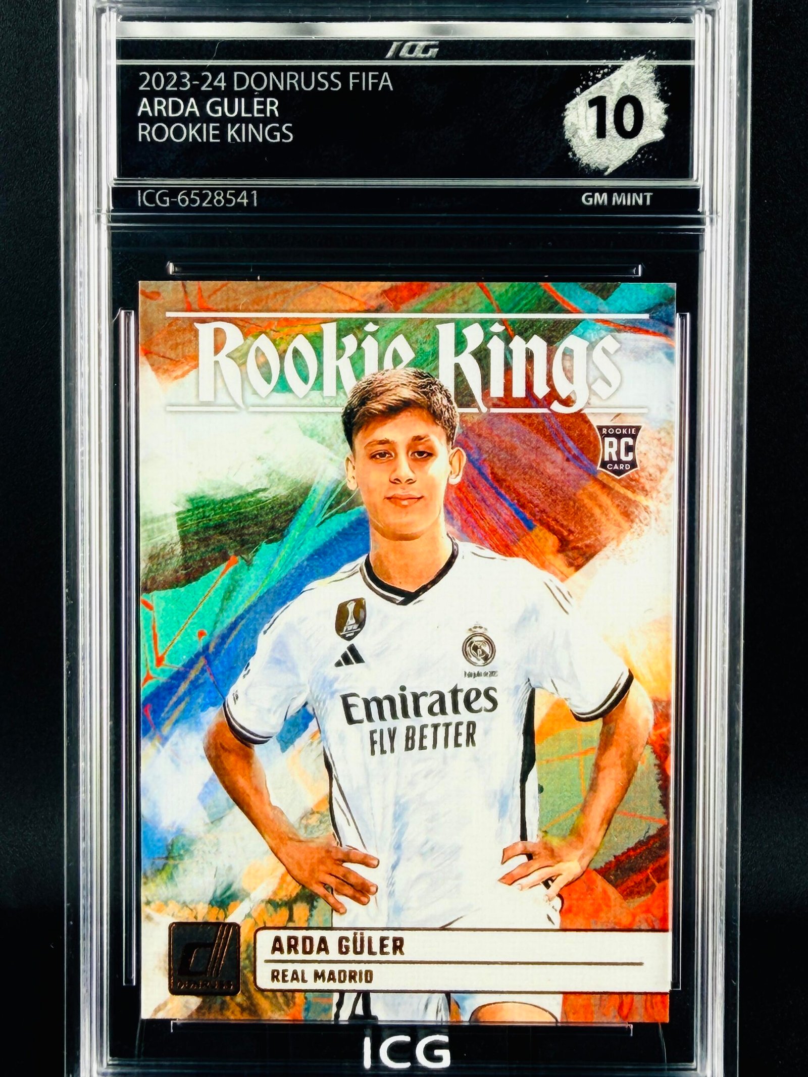 Otra vista de Cromo Arda Guler Rookie Kings Panini GEM MINT 10 · Inception Card Grading · ICG · Sports Cards · TCG