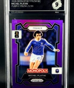 Otra vista de Cromo Michel Platini Panini Monopoly Purple Prizm /99 MINT 9 · Inception Card Grading · ICG · Sports Cards · TCG