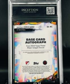Otra vista de Cromo de fútbol Matias Coccaro Autograph · Topps Finest · GM MINT 10 · Inception Card Grading · ICG · Sports Cards · TCG