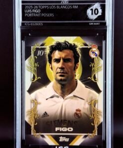 Fotografía de Cromo Luis Figo Portrait Posers Topps Los Blancos Real Madrid · GEM MINT 10 · Inception Card Grading · ICG · Sports Cards · TCG
