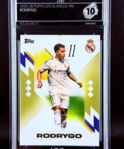 Fotografía de Cromo Rodrygo Goes Topps Los Blancos Real Madrid · GEM MINT 10 · Inception Card Grading · ICG · Sports Cards · TCG