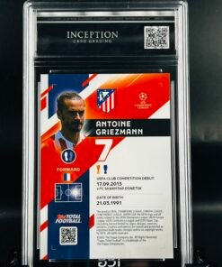 Otra vista de Cromo de fútbol Antoine Griezmann Topps TTF /25 · GM MINT 10· Inception Card Grading · ICG · Sports Cards · TCG