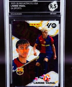 Otra vista de Cromo Lamine Yamal Panini Megacracks GEM MINT 9,5 · Inception Card Grading · ICG · Sports Cards · TCG