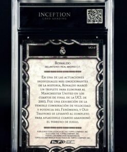 Otra vista de Cromo Ronaldo Nazario Topps Real Madrid Team Set Monolith MINT 9 · Inception Card Grading · ICG · Sports Cards · TCG