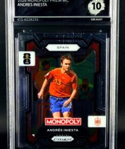 Otra vista de Cromo Andres Iniesta Panini Monopoly GEM MINT 10 · Inception Card Grading · ICG · Sports Cards · TCG