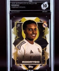 Fotografía de Cromo Rodrygo Portrait Posers Topps Los Blancos Real Madrid · GEM MINT 10 · Inception Card Grading · ICG · Sports Cards · TCG