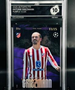 Otra vista de Cromo de fútbol Antoine Griezmann Topps TTF /25 · GM MINT 10· Inception Card Grading · ICG · Sports Cards · TCG