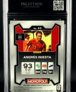 Otra vista de Cromo Andres Iniesta Panini Monopoly GEM MINT 10 · Inception Card Grading · ICG · Sports Cards · TCG