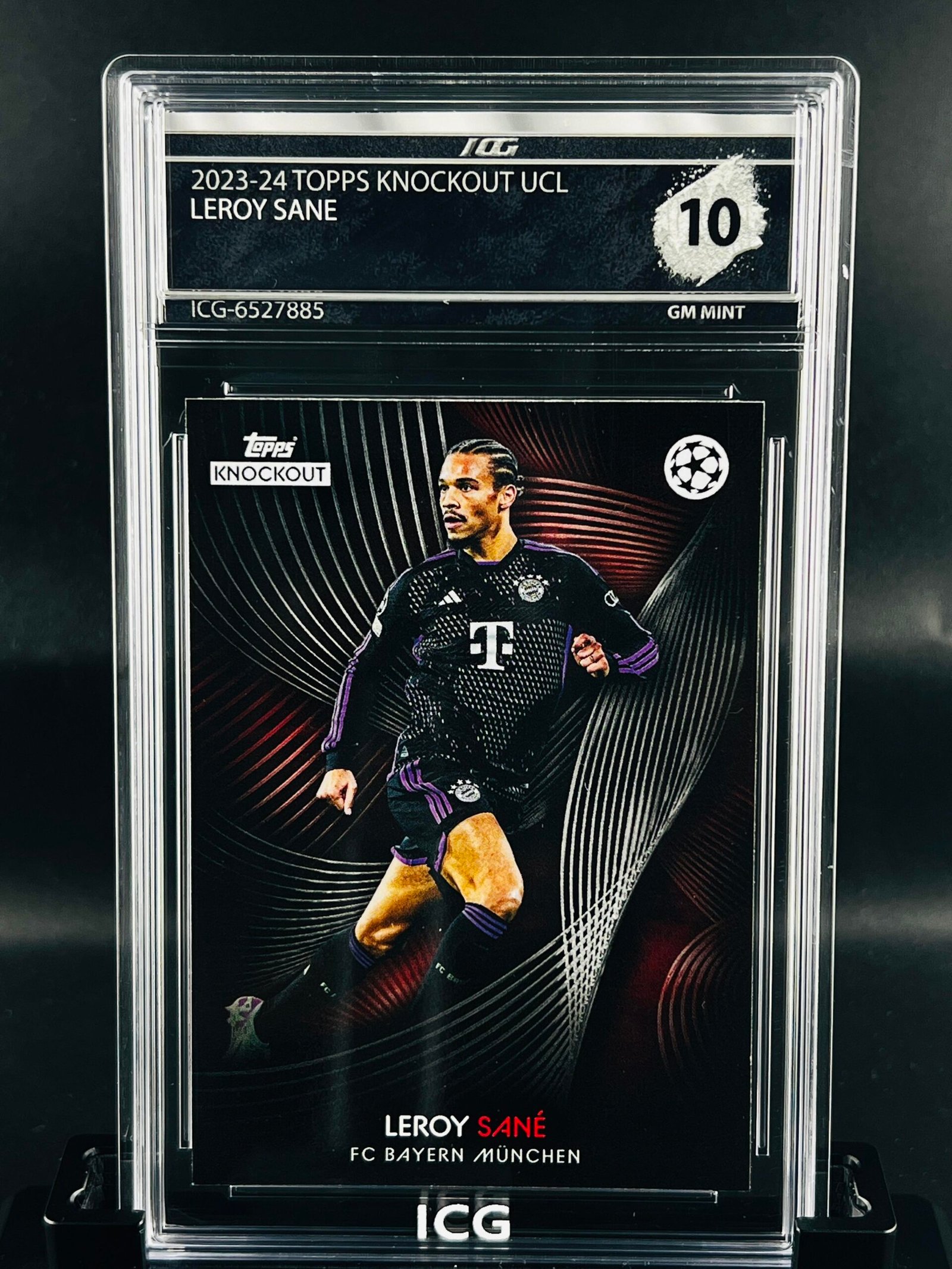 Otra vista de Cromo de fútbol Leroy Sane Topps Knockout · GM MINT 10· Inception Card Grading · ICG · Sports Cards · TCG
