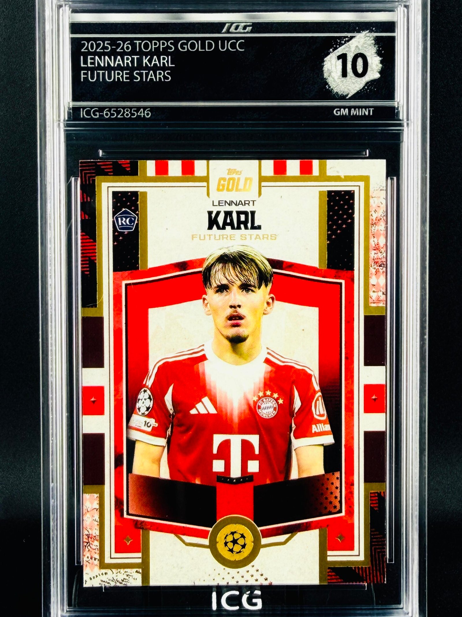 Fotografía de Cromo Lennart Karl Rookie Topps Future Stars GEM MINT 10 · Inception Card Grading · ICG · Sports Cards · TCG