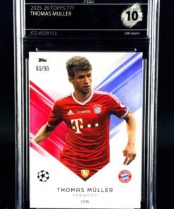 Otra vista de Cromo Thomas Muller Topps TTF 90/99 GEM MINT 10 · Inception Card Grading · ICG · Sports Cards · TCG
