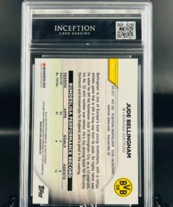 Otra vista de Cromo de fútbol Jude Bellingham Refractor Topps ICG GM MINT 10