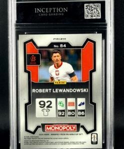 Otra vista de Cromo Robert Lewandowski Panini Monopoly Red Prizm GEM MINT 10 · Inception Card Grading · ICG · Sports Cards · TCG