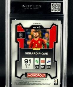 Otra vista de Cromo Gerard Piqué Panini Monopoly Gold cracked ice GEM MINT 10 · Inception Card Grading · ICG · Sports Cards · TCG