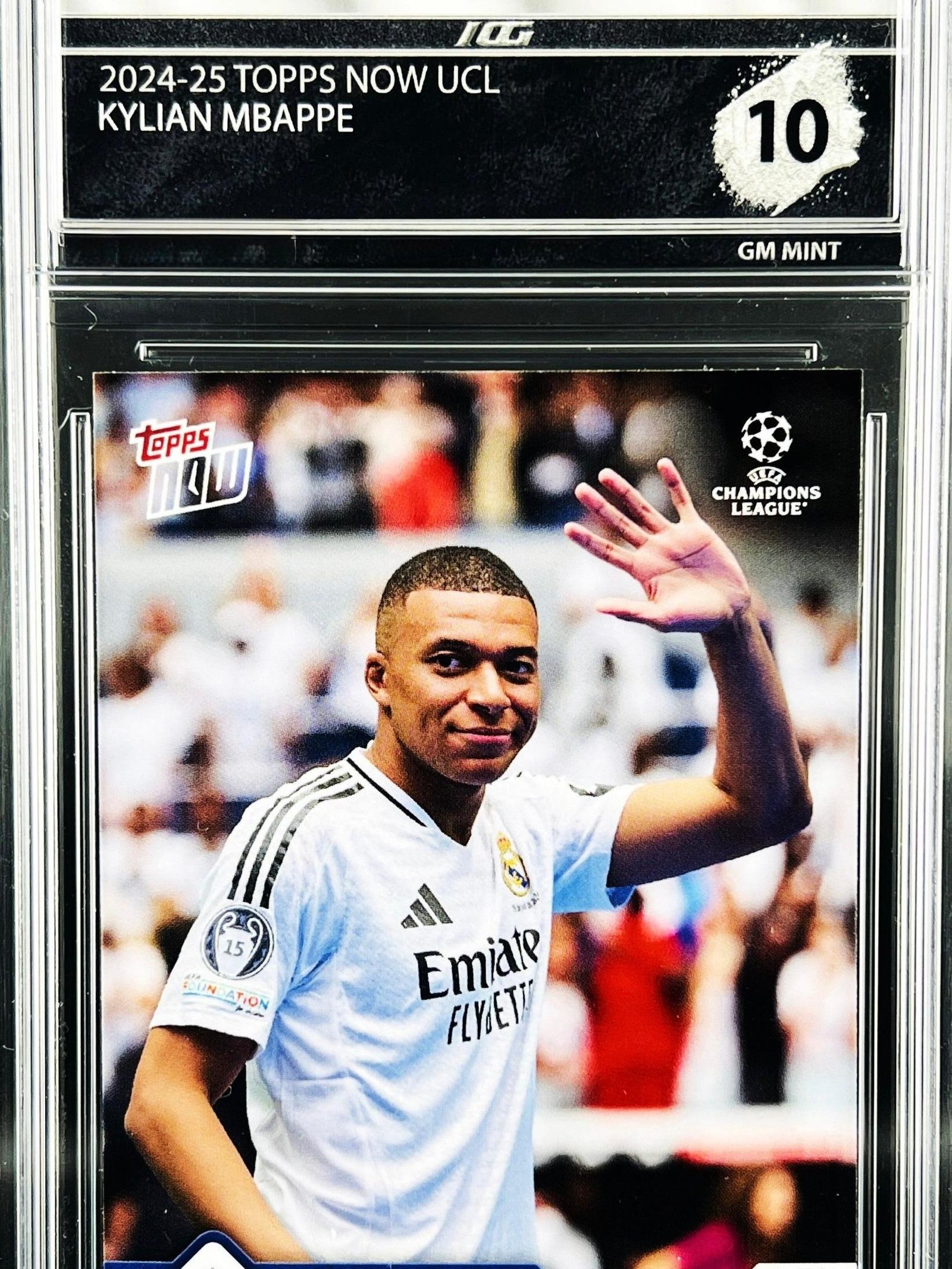 Otra vista de Cromo Kylian Mbappe TOPPS NOW UCL GEM MINT 10 · Inception Card Grading · ICG · Sports Cards · TCG
