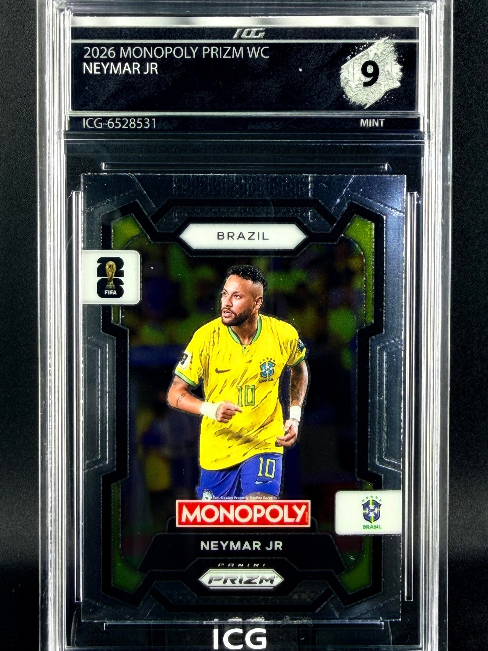 Otra vista de Cromo Neymar JR Panini Monopoly MINT 9 · Inception Card Grading · ICG · Sports Cards · TCG