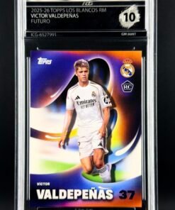 Otra vista de Cromo Victor Valdepeñas Rookie Futuro Topps Los Blancos Real Madrid · GEM MINT 10 · Inception Card Grading · ICG · Sports Cards · TCG