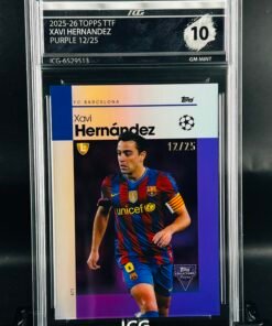 Fotografía de Cromo de fútbol Xavi Hernandez Topps TTF /25 · GM MINT 10· Inception Card Grading · ICG · Sports Cards · TCG