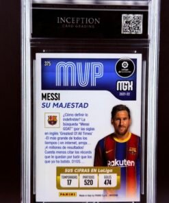Otra vista de Cromo Lionel Messi Panini Megacracks GEM MINT 10 · Inception Card Grading · ICG · Sports Cards · TCG