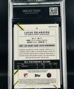 Otra vista de Cromo de fútbol Lucas Zelarayan Autograph · Topps Finest · GM MINT 10 · Inception Card Grading · ICG · Sports Cards · TCG