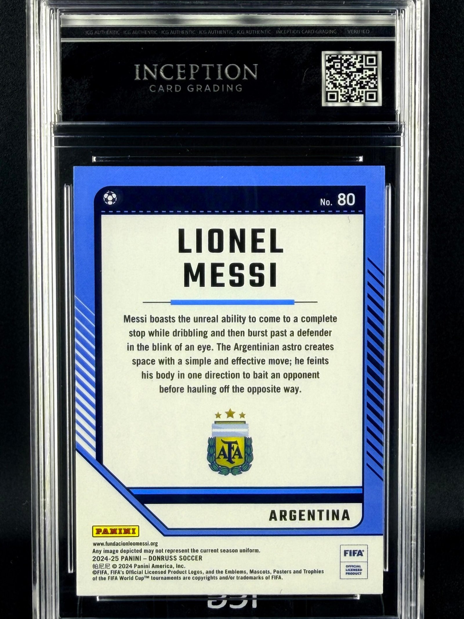 Otra vista de Cromo Lionel Messi Topps GEM MINT 10 · Inception Card Grading · ICG · Sports Cards · TCG