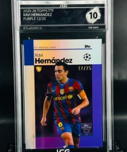 Otra vista de Cromo de fútbol Xavi Hernandez Topps TTF /25 · GM MINT 10· Inception Card Grading · ICG · Sports Cards · TCG
