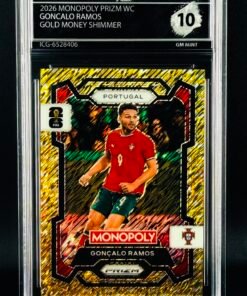 Fotografía de Cromo Gonçalo Ramos Panini Monopoly Gold Big Money Shimmer GEM MINT 10 · Inception Card Grading · ICG · Sports Cards · TCG