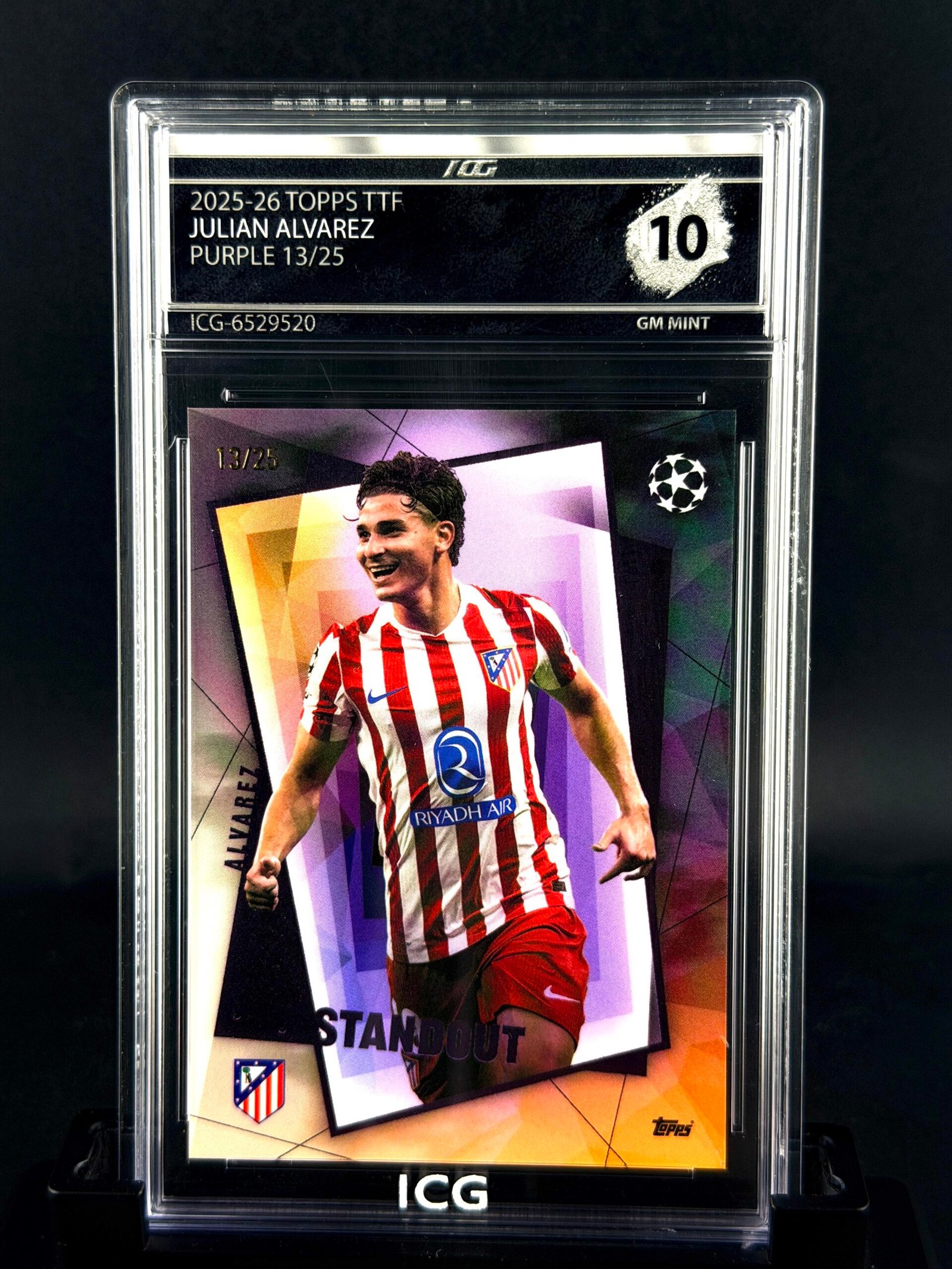 Fotografía de Cromo Julian Alvarez /25 Topps TTF GEM MINT 10 · Inception Card Grading · ICG · Sports Cards · TCG
